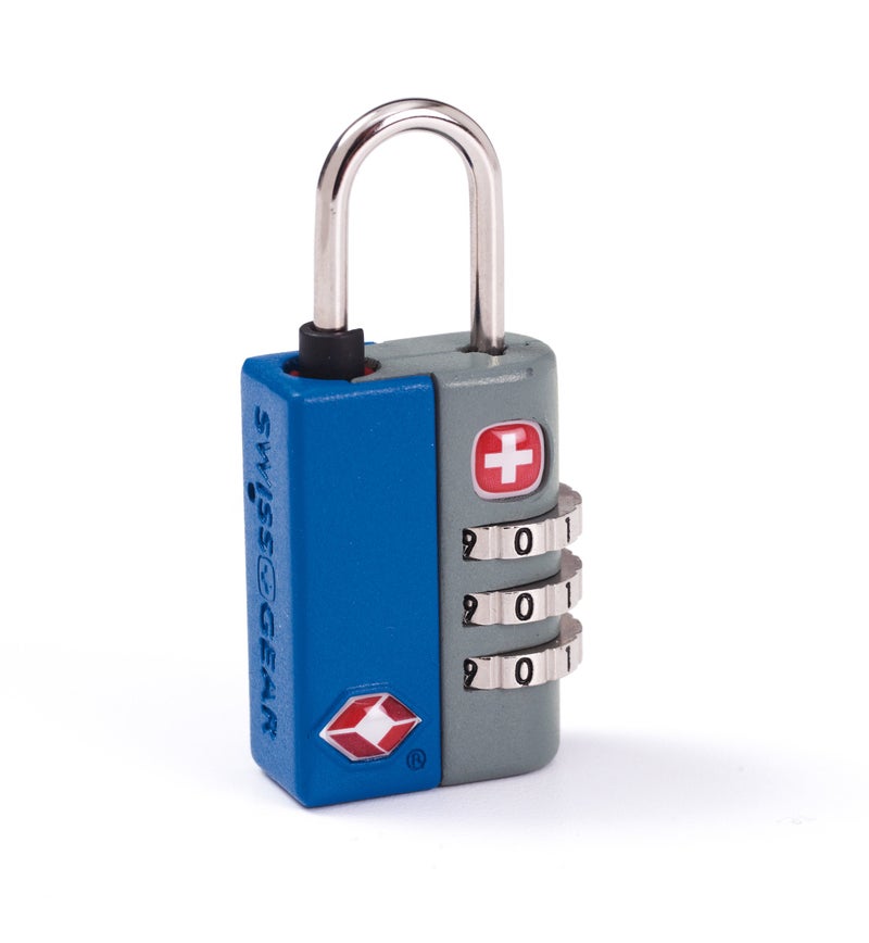 SWISSGEAR قفل حقائب السفر سويس جير معتمد من TSA مع مجموعة قابلة لإعادة الضبط ومؤشر فحص، أسود، مقاس واحد - Image 1